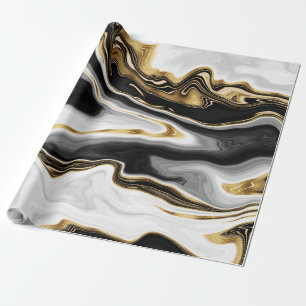 Papel De Regalo Moderna estética de pintura de mármol dorado