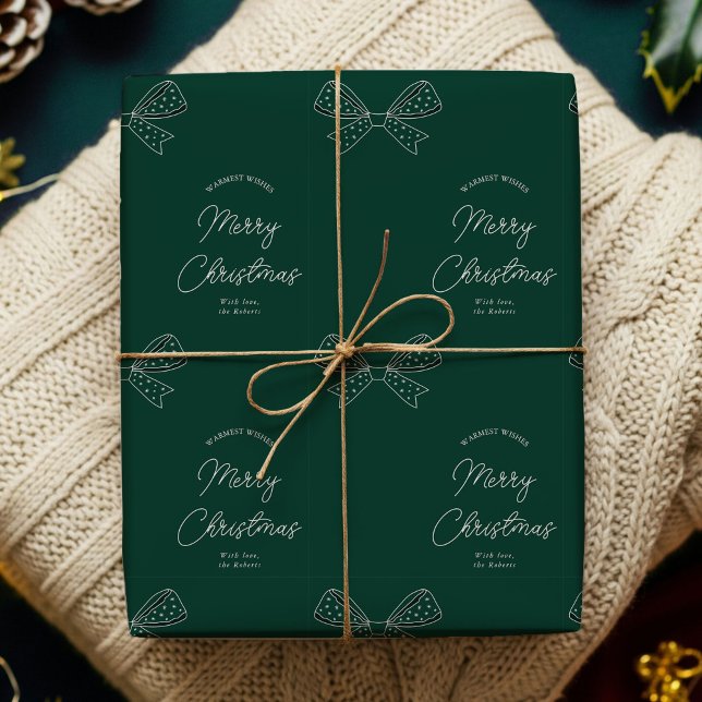 Papel De Regalo Moderna familia de arcos nombre Feliz Navidad Verd (Subido por el creador)