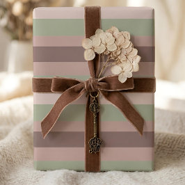 Papel De Regalo Moderna Linear | Sabio envejecido y rosa té