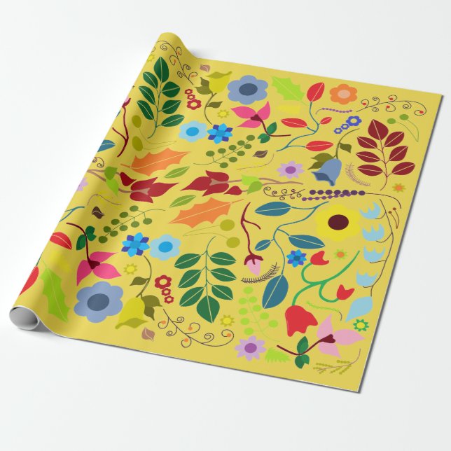 Papel De Regalo Moderna Moda de Boho Floral Día de la Madre (Desenrollado)