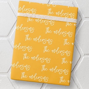 Papel De Regalo Moderna Moda simple modelo de nombre de familia