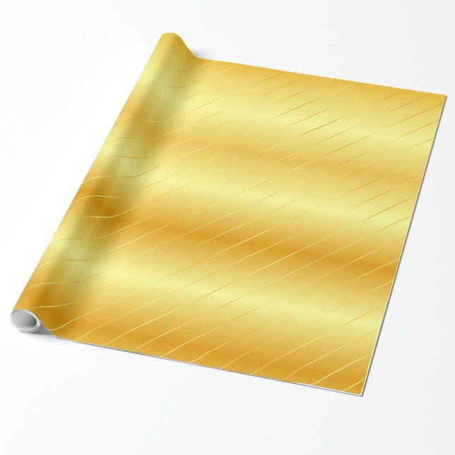 Papel De Regalo Moderna plantilla de moda Faux Gold Glossy elegant (Desenrollado)