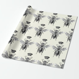 Papel De Regalo Moderna reina de cosecha de abeja marfil blanco