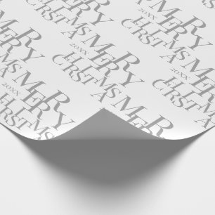 Papel De Regalo Moderna tipografía Minimalista gris Feliz Navidad