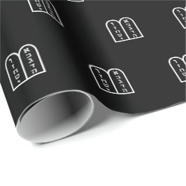 Papel De Regalo Moderna Torá judía patrón blanco negro elegante