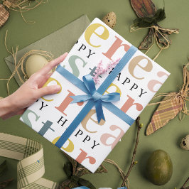 Papel De Regalo Moderna Y Colorida Pascua Feliz