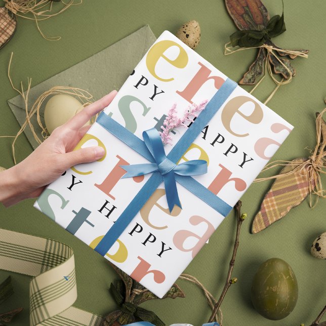 Papel De Regalo Moderna Y Colorida Pascua Feliz (Subido por el creador)