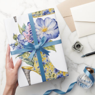 Papel De Regalo Moderna y elegante Chinoiserie Floral High Heel