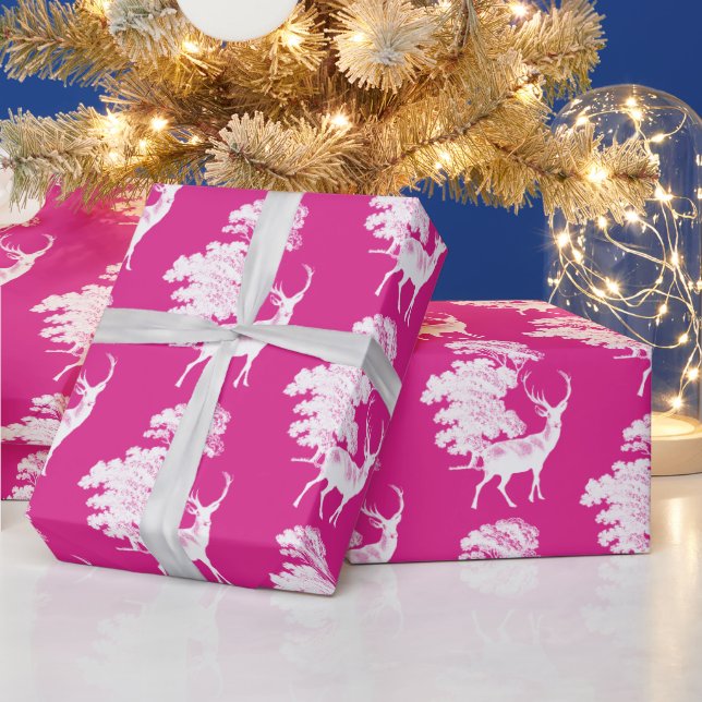Papel De Regalo Moderna y elegante tela de pasto rosa (Vacaciones)