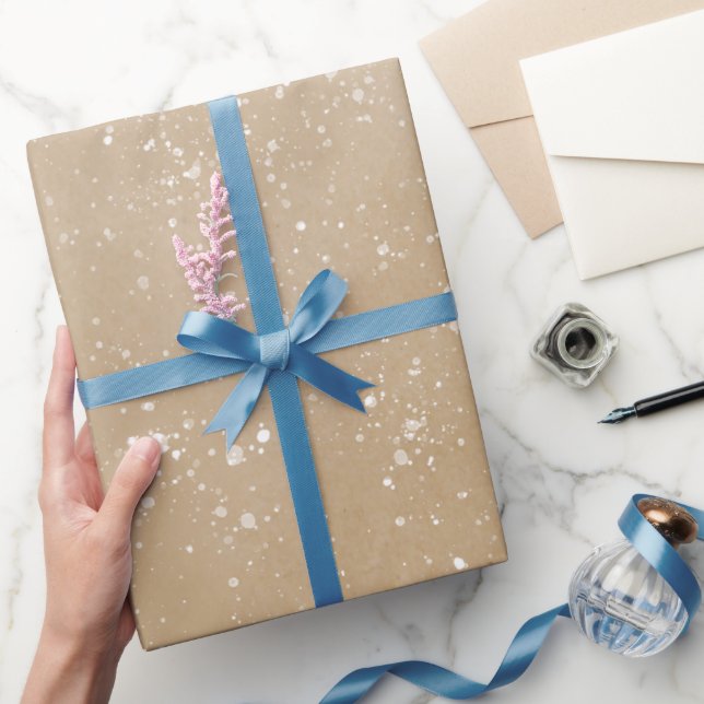 Papel De Regalo Moderna y simple mancha de nieve en Kraft (Regalar)