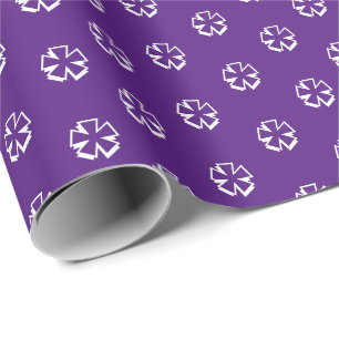 Papel De Regalo Modernas estrellas blancas moradas Snowflakes Rega