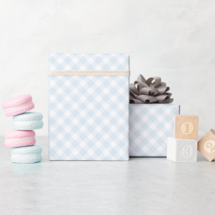 Papel De Regalo Moderno + Blue Gingham de luz dulce