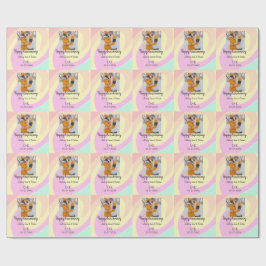 Papel De Regalo Moderno boho feliz aniversario añadir nombre de fe