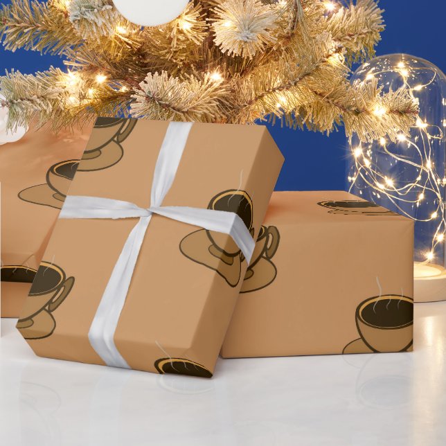 Papel De Regalo Moderno café café marrón de mediados de siglo (Vacaciones)