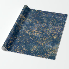 Papel de regalo moderno con salpicaduras azules y 