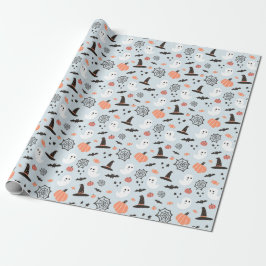 Papel De Regalo Moderno Cute Spooky Halloween Blue Boy Cumpleaños