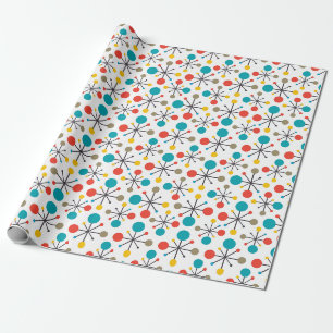 Papel De Regalo Moderno de mediados de siglo de vintage retro abst