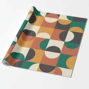 Papel De Regalo Moderno de mediados de siglo Mitad de círculos ver