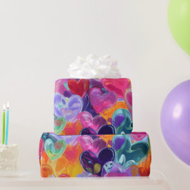 Papel de regalo moderno de San Valentín – Colorido