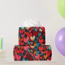 Papel de regalo moderno de San Valentín – Colorido