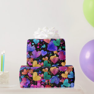 Papel de regalo moderno de San Valentín – Colorido