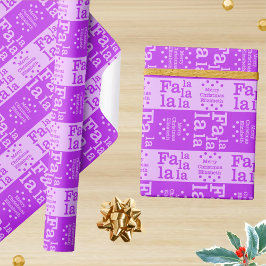 Papel De Regalo Moderno Fa La Purple Navidades simples Añadir nomb