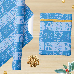 Papel De Regalo Moderno Fa La Sky Azul Navidades simples Añadir no