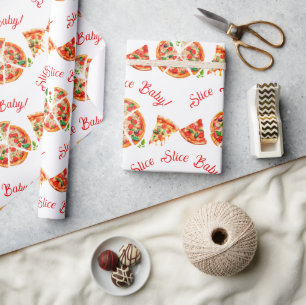 Papel De Regalo Moderno Fiesta italiano de pizza Slice Slice Baby 