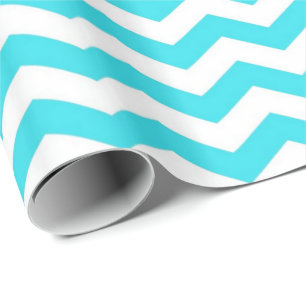 Papel De Regalo Moderno, fresco, moderno chevron azul acuático