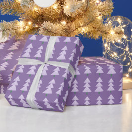 Papel De Regalo Moderno resumen invierno Árbol de Navidad Lavanda