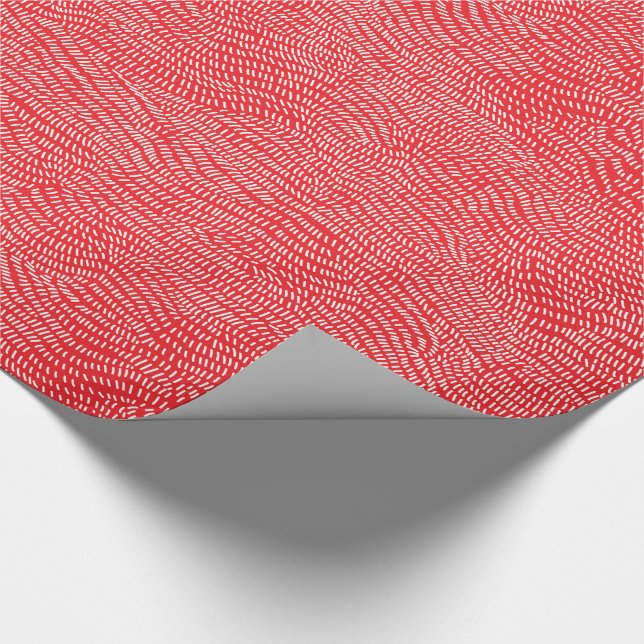 Papel de regalo moderno simple blanco rojo (Esquina)