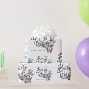 Papel De Regalo Moderno Teddy Bear Baby Boy Shower