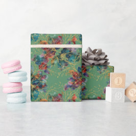 Papel De Regalo Moderno Verde Multicolor con Brillo Falso