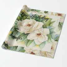 Moderno y elegante escritura floral de cumpleaños 