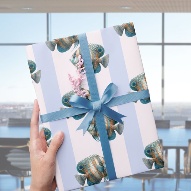 Papel De Regalo Moderno y elegante pescado tropical de lujo (Modern Elegant Tropical Fish Wrapping Paper)