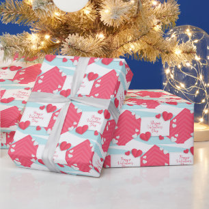 Papel De Regalo Moderno y elegante San Valentín Corazón de amor
