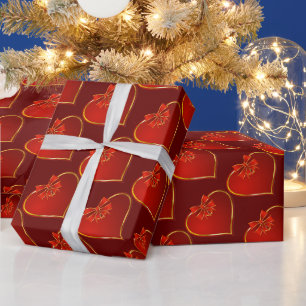 Papel De Regalo Moderno y elegante San Valentín Corazón de amor