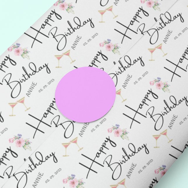 Papel De Regalo Moderno y feliz cumpleaños personalizado (Subido por el creador)