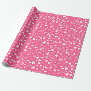 Papel De Regalo Moderno y lujoso Corazón Rosa
