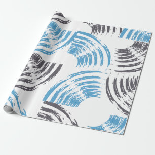 Papel De Regalo Modernos, geniales, de moda, azulados trazos abstr