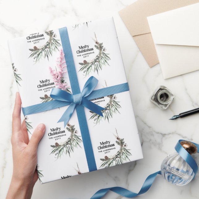 Papel De Regalo Modernos Navidades botánicos mínimos elegantes (Regalar)
