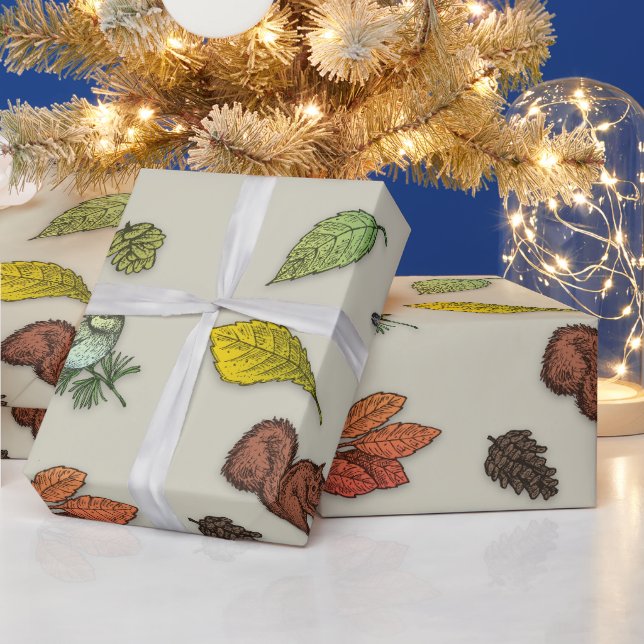Papel De Regalo Modernos Navidades de Berry Rojo Pájaro Envuelto G (Vacaciones)
