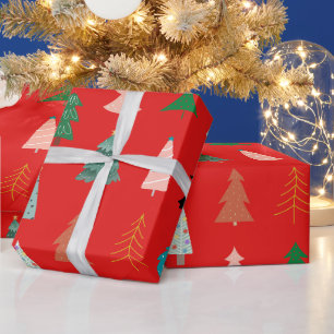 Papel De Regalo Modernos Navidades lindos patrón moda de árboles r