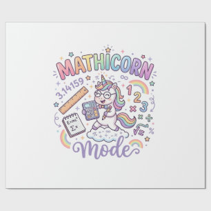 Papel De Regalo Modo Unicornio Mathicorn Tipografía Adorable Diseñ