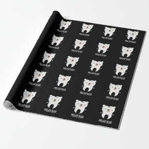 Papel De Regalo Molar Bear Funny Tooth Pun Dark BG