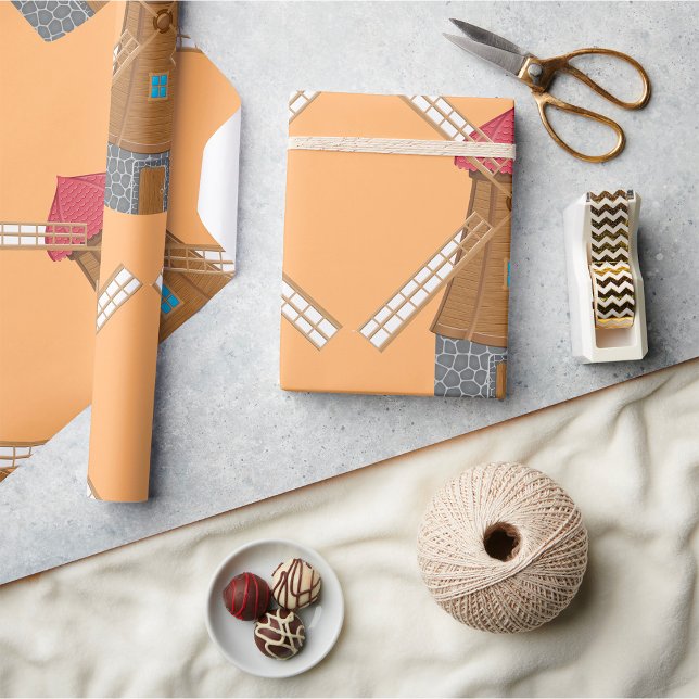 Papel De Regalo Molino de viento de madera rústico tradicional (Subido por el creador)
