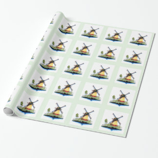 Papel De Regalo Molino de viento del holandés del Viejo Mundo