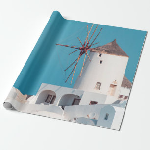 Papel De Regalo Molino de viento marrón y blanco