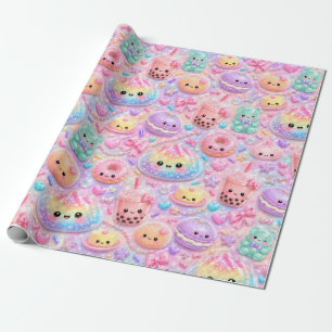 Papel De Regalo Mollejas de purpurina de arcoíris Lindos Squishies