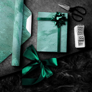 Papel De Regalo Molten Jade   Mármol de lujo verde esmeralda